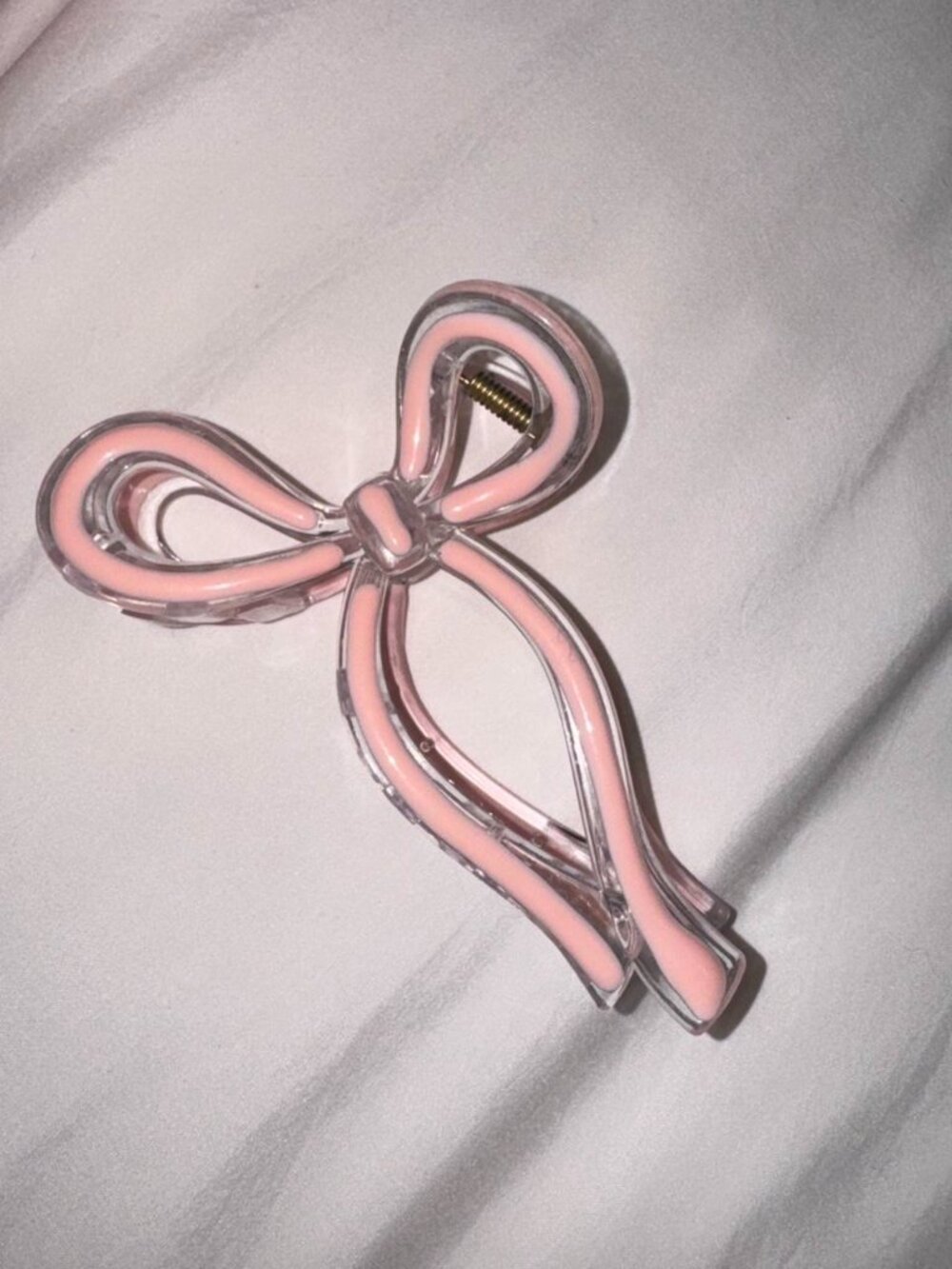 Pink bow hair clip